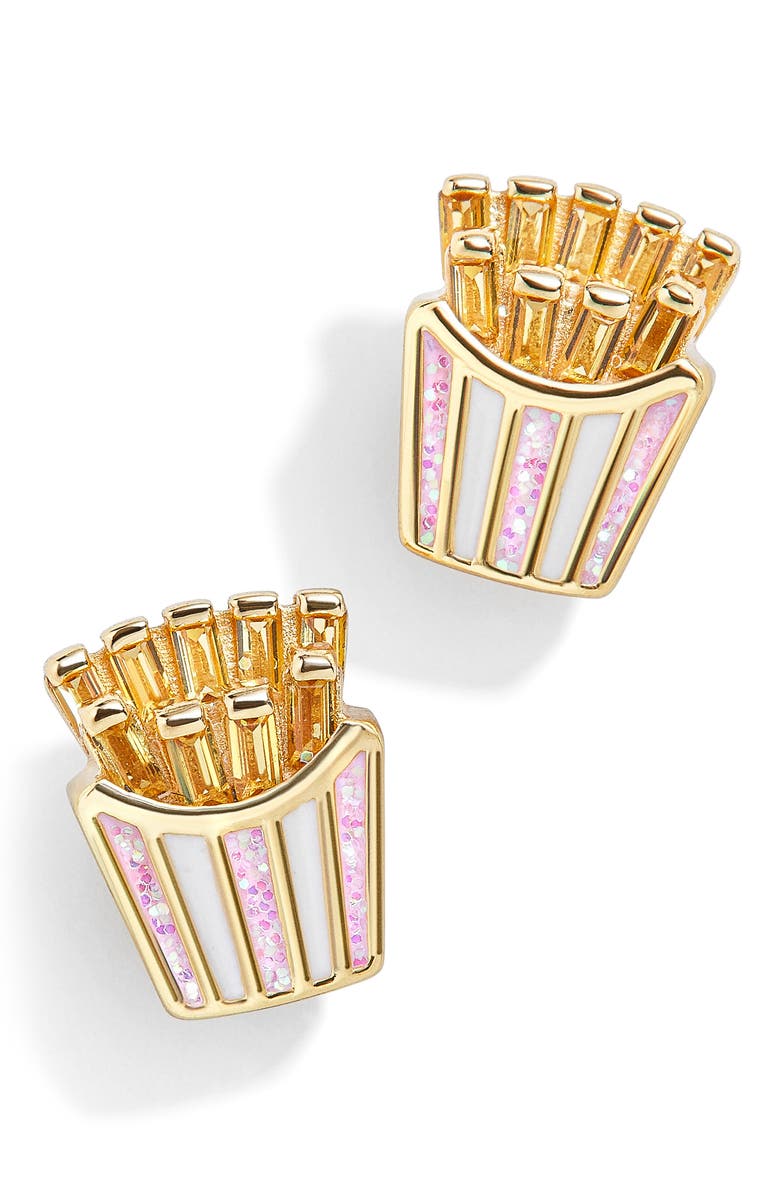 BaubleBar French Fries 18K Gold Vermeil Stud Earrings, Main, color, 