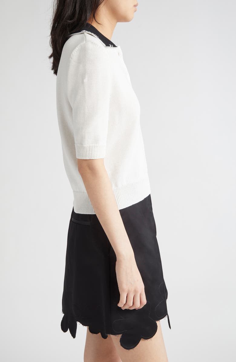 Marni Embroidered Logo Polo, Alternate, color, Natural White