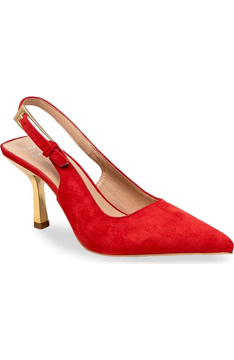 CHASE AND CHLOE Slingback Pump, Main, color, Red