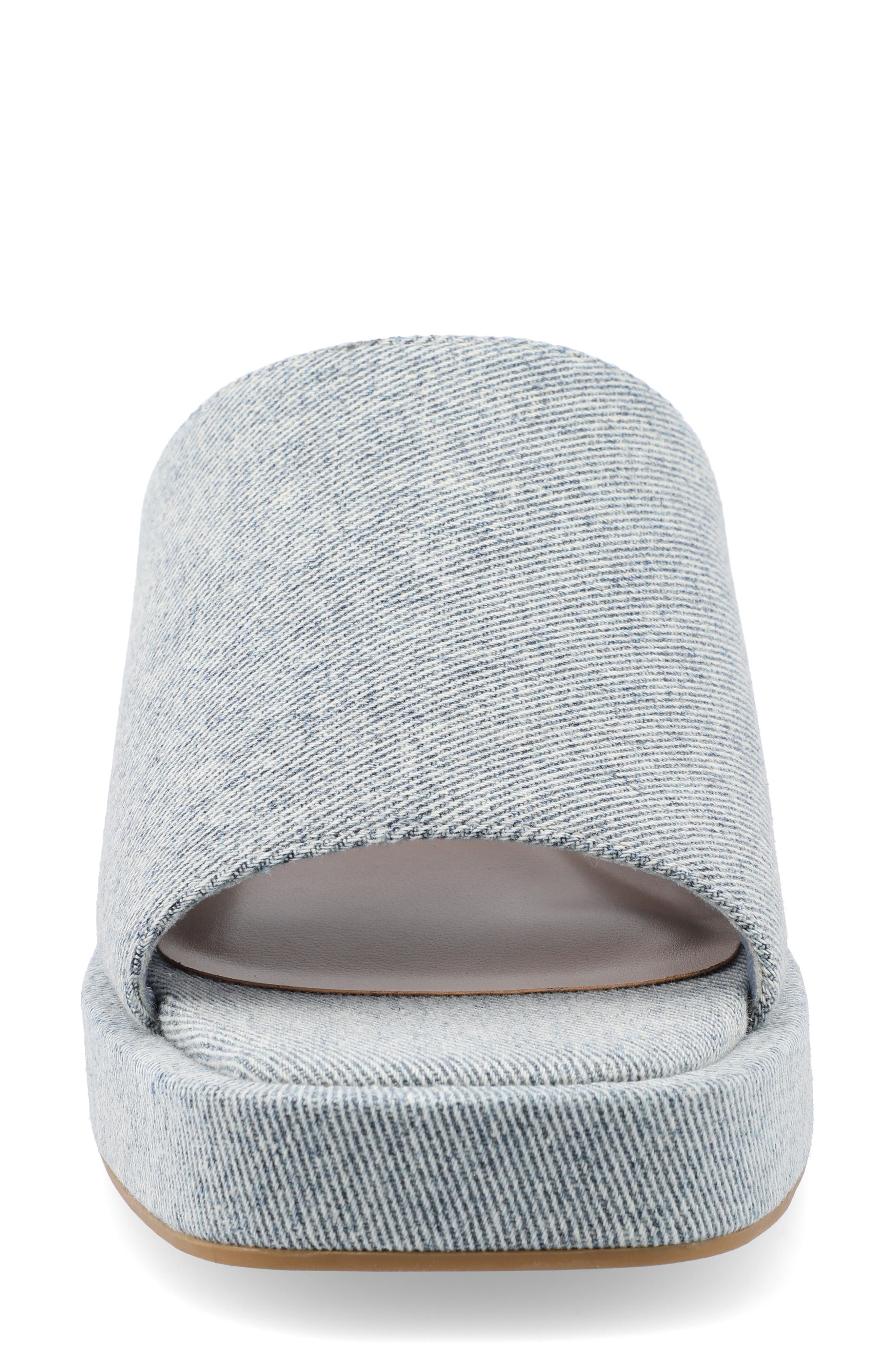 Journee Collection Bessa Block Heel Slide Sandal, Alternate, color, Light Denim
