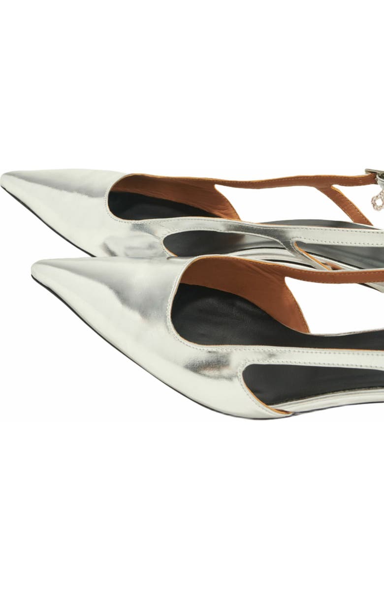 maje Silver leather strappy heels, Alternate, color, Silver