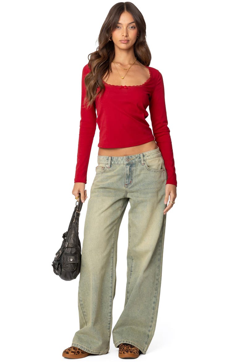 Ace Low Rise Wide Leg Jeans, Alternate, color, LIGHT-BLUE