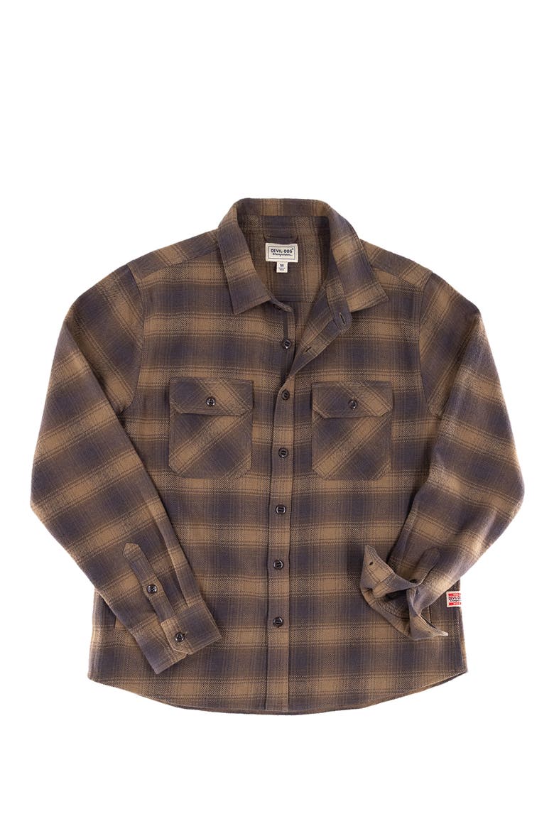 Plaid Twill Shirt Jacket, Alternate, color, COCOA COMBO