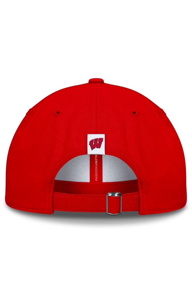 TOP OF THE WORLD Men's Top of the World White/Red Wisconsin Badgers Weston Adjustable Hat, Alternate, color, White
