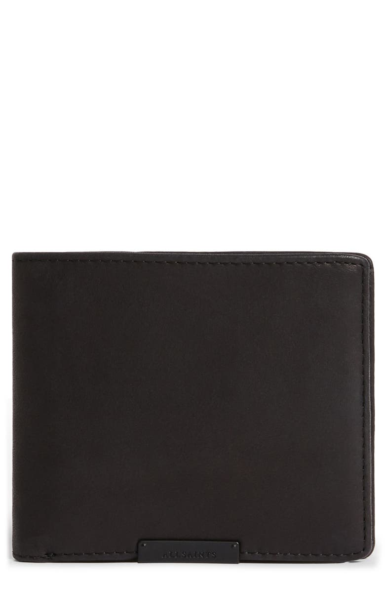 AllSaints Blyth Leather Bifold Wallet, Main, color,