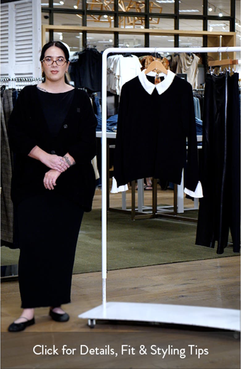 Imitation Pearl Peter Pan Collar Cotton Sweater, sales video thumbnail