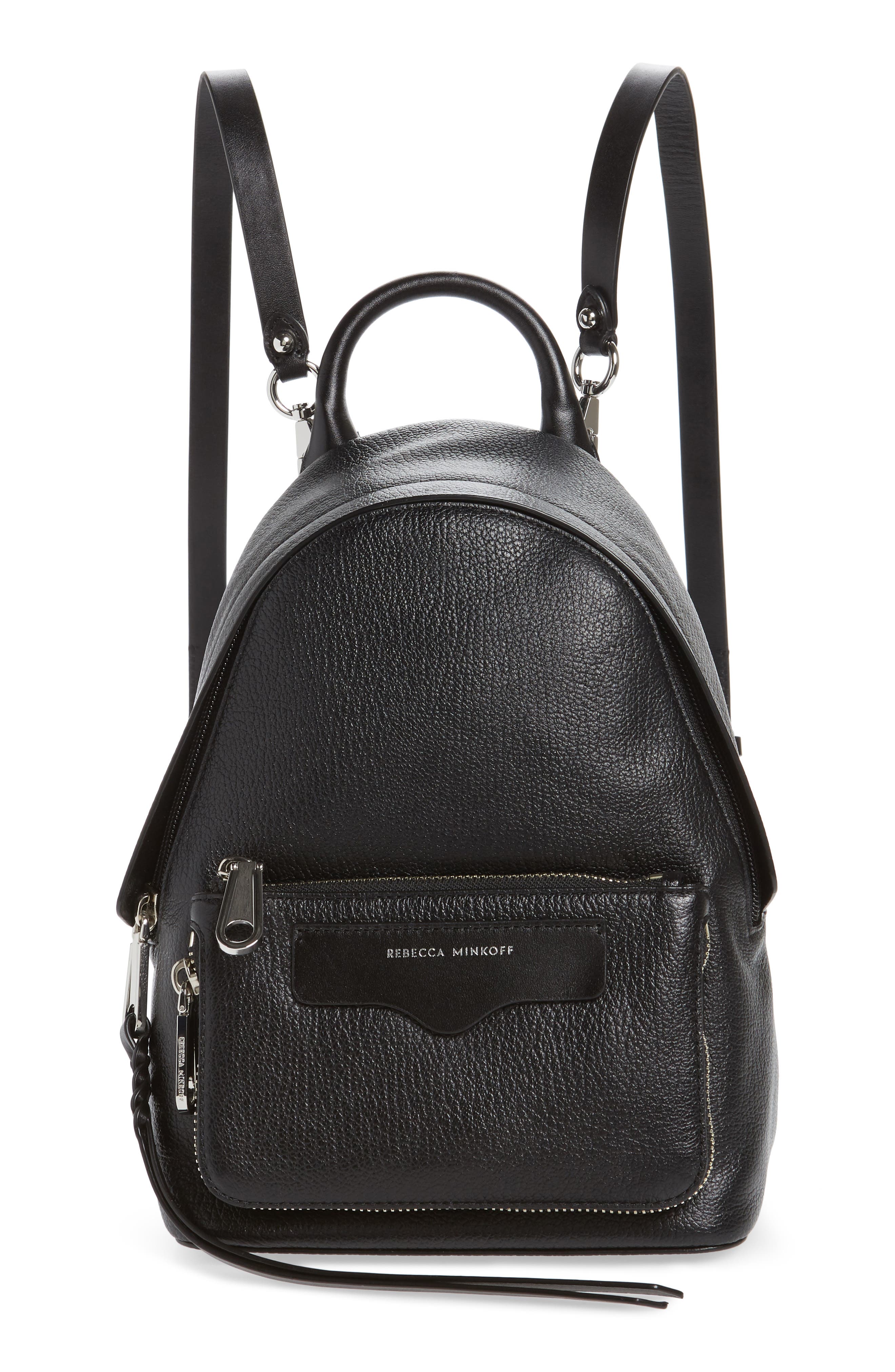 Rebecca Minkoff Mini Emma Convertible Leather Backpack, Main, color, 