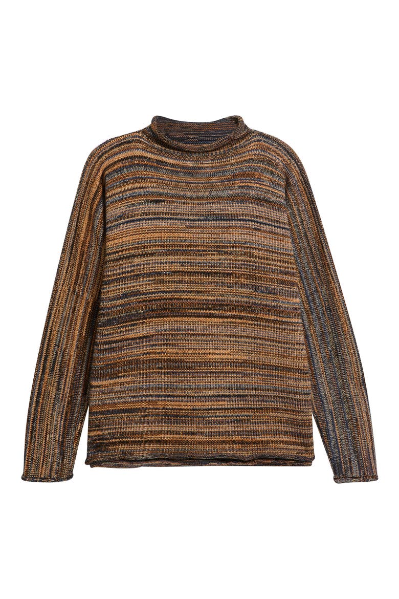 Monterey Rolled Neck Cotton Sweater, Alternate, color, HARVEST