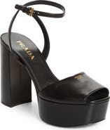 Prada Peep Toe Platform Sandal