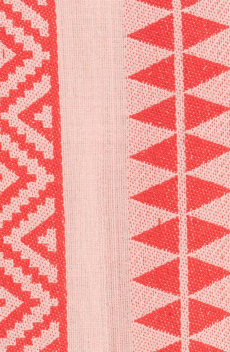 FARM Rio Embroidered Jacquard Long Sleeve Tiered Cotton Maxi Dress, Alternate, color, 