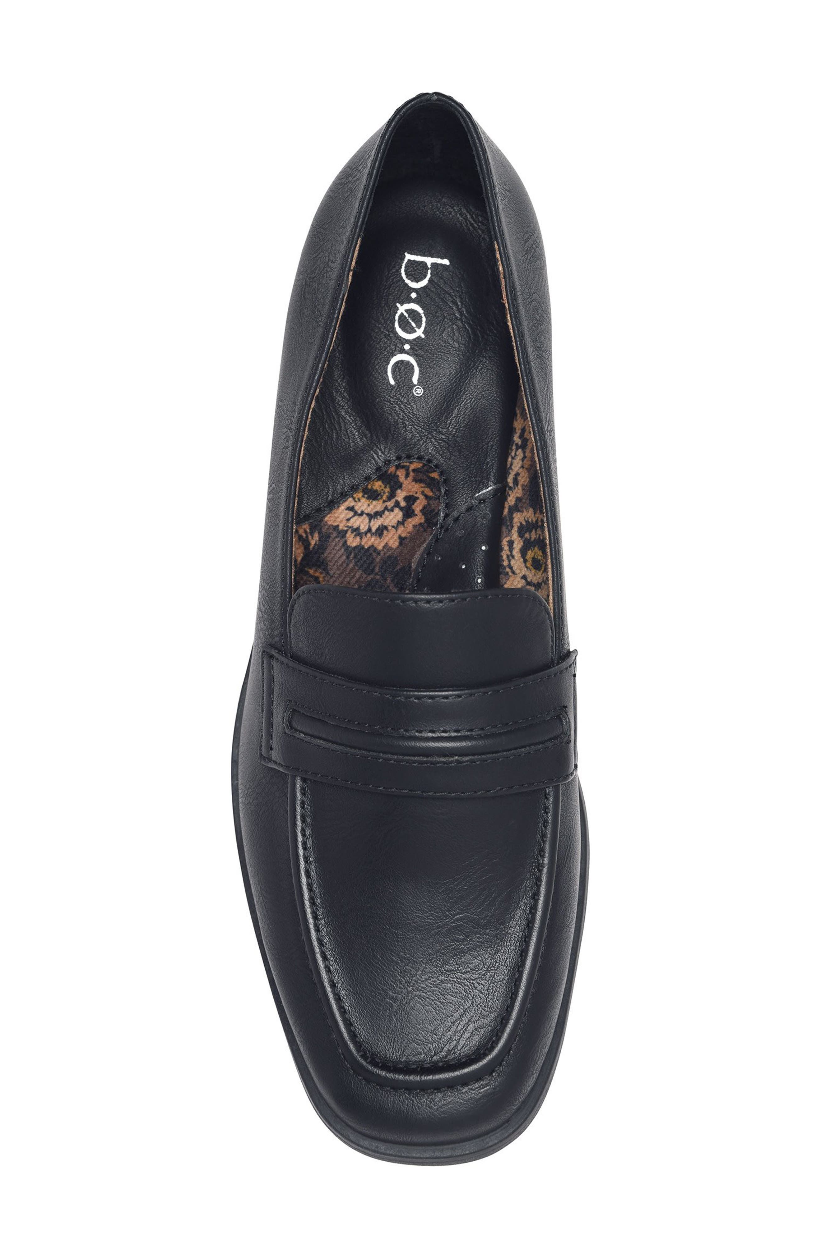 Carabel Faux Leather Loafer, Alternate, color, BLACK