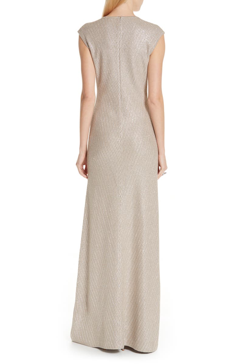 St. John Collection Brielle Knit V-Neck Gown, Alternate, color, 