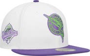 New Era Men's New Era White Florida Marlins  Side Patch 59FIFTY Fitted Hat