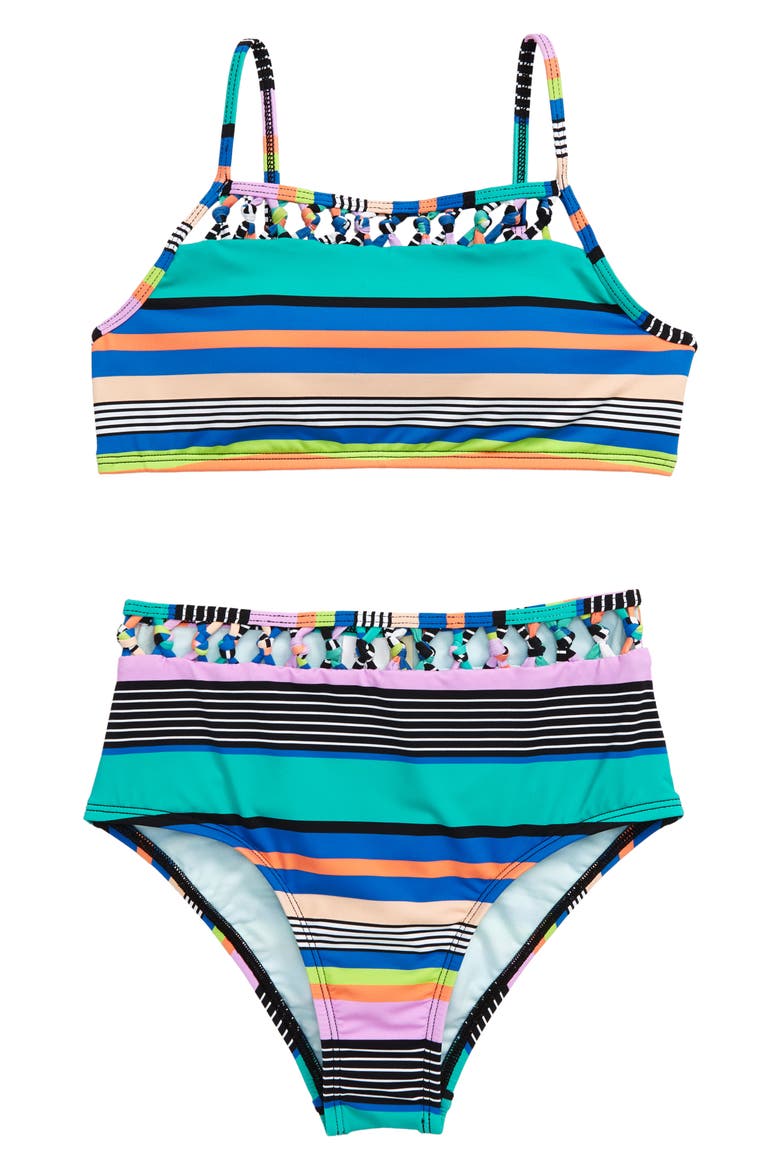 Santa Cruz Stripe Two-Piece Swimsuit, Main, color, MULTI