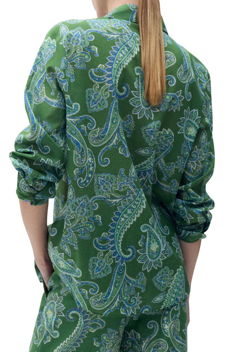 MANGO Paisley Button-Up Shirt, Alternate, color, 