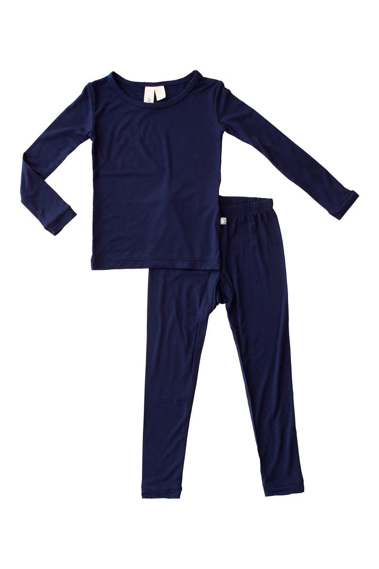 Kids' Fitted Two-Piece Pajamas, Main, color, NAVY