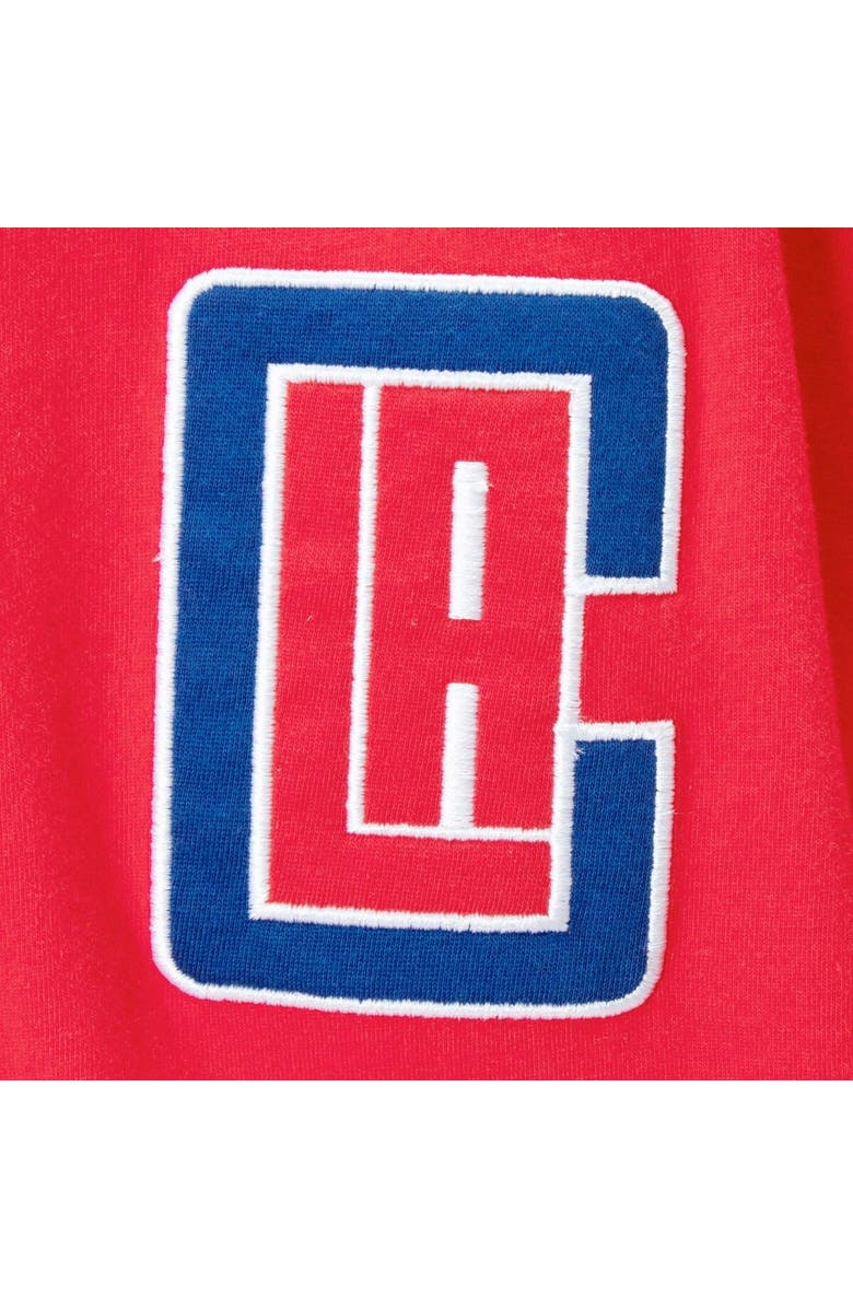 New Era Men's New Era Red LA Clippers Wordmark Logo Cut & Sew Applique Brushed T-Shirt, Alternate, color, 