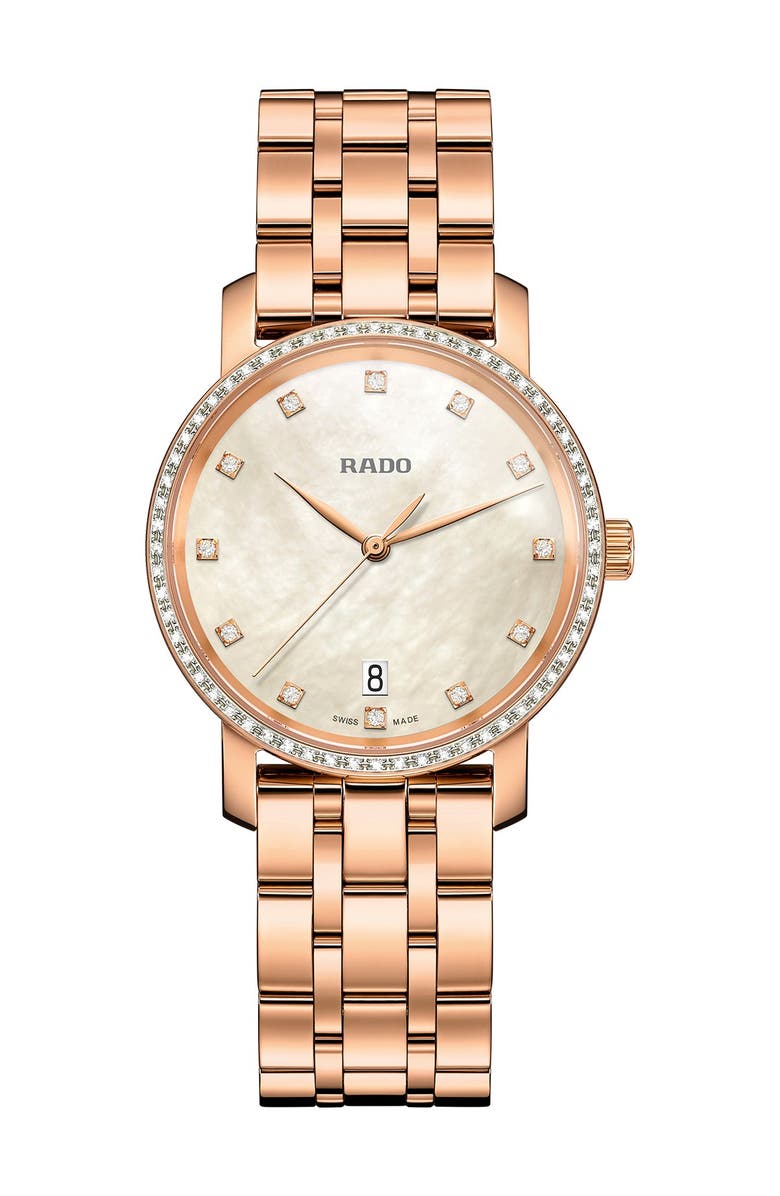 RADO DiaMaster Diamond Bracelet Watch, 33mm, Main, color, 