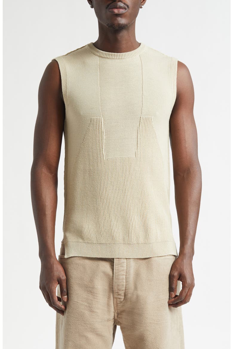 Virgin Wool Rib Sweater Tank, Main, color, SAND