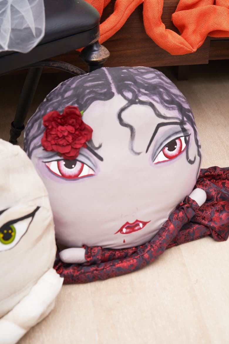 Vampira Zombinaland Halloween Decorative Figurine Pillow, Alternate, color, Red