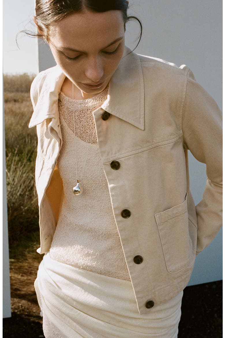 Denim Jacket, Alternate, color, VANILLA