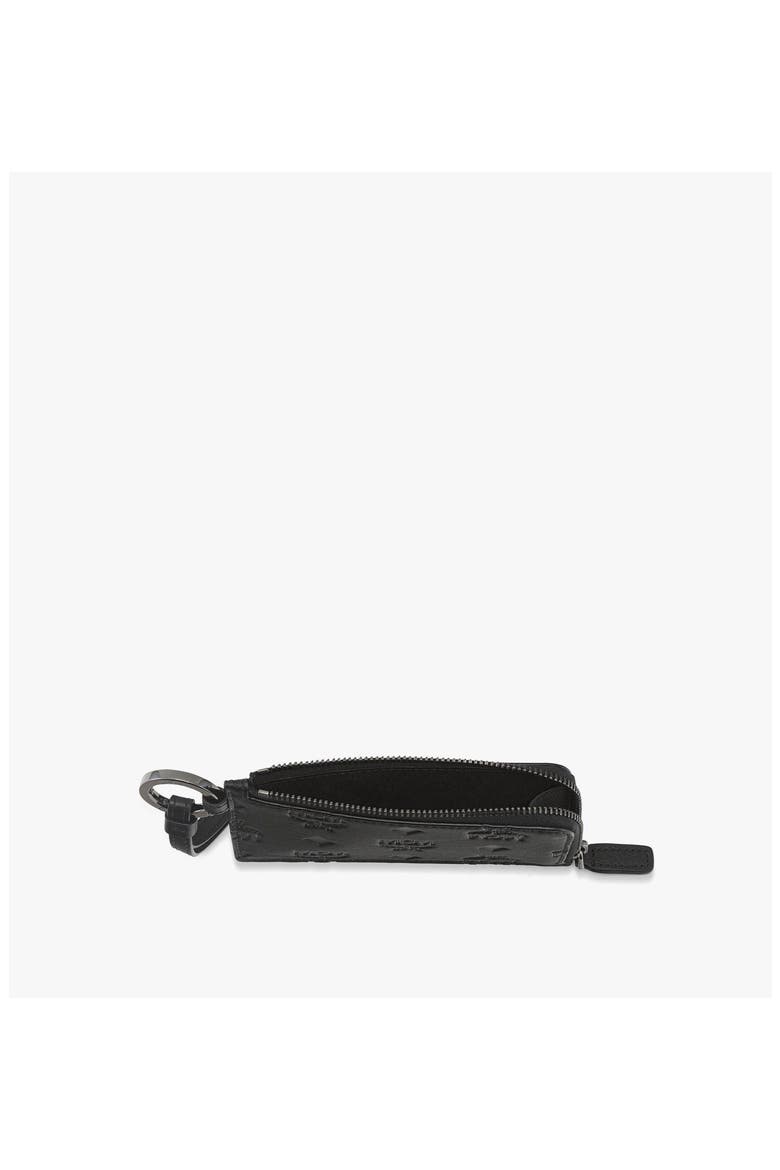 Aren Card Pouch in Embossed Monogram Leather, Alternate, color, Black