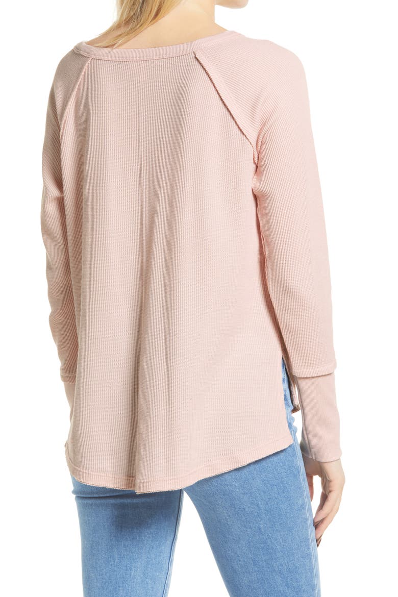 Thermal Knit Top, Alternate, color, PINK SMOKE HEATHER