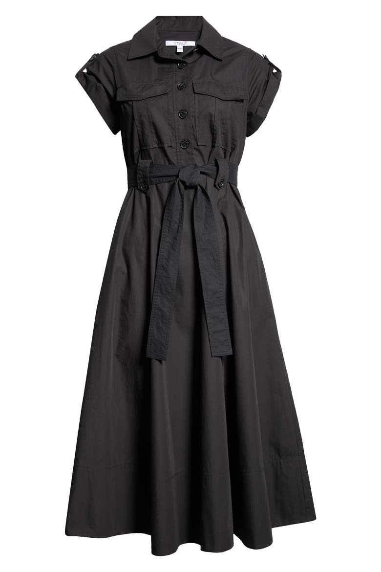 Kayla Belted Shirtdress, Main, color, BLACK