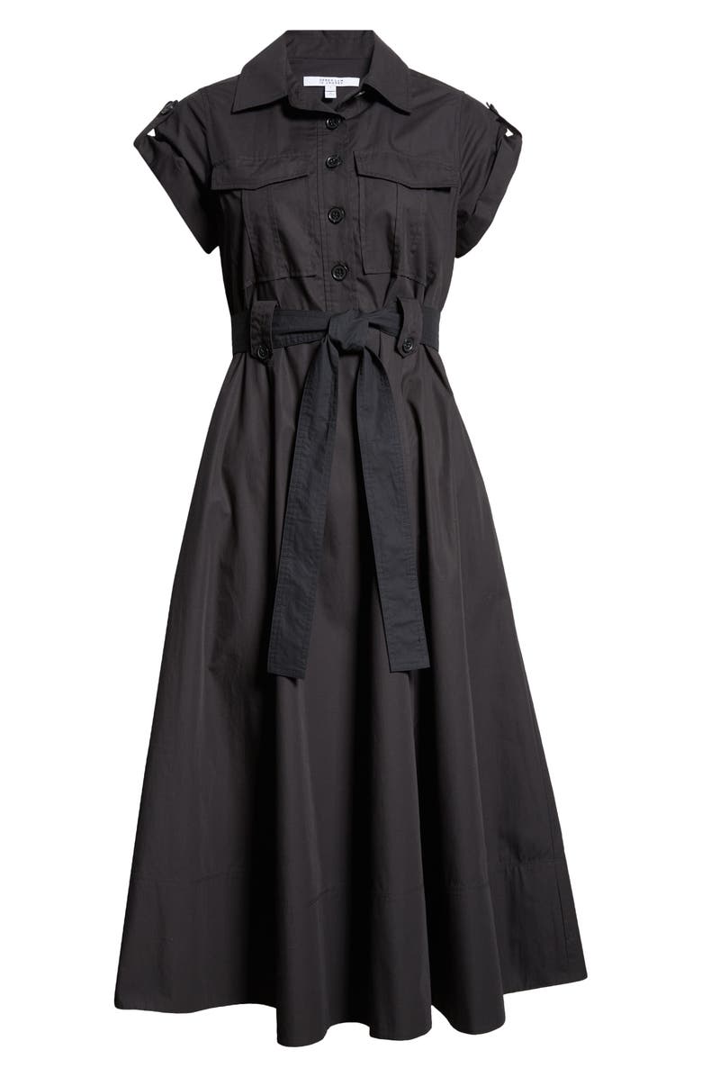 Derek Lam 10 Crosby Kayla Belted Shirtdress, Main, color, Black