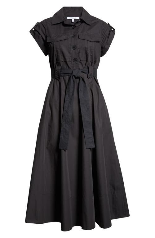 Derek Lam 10 Crosby Kayla Belted Shirtdress In Black