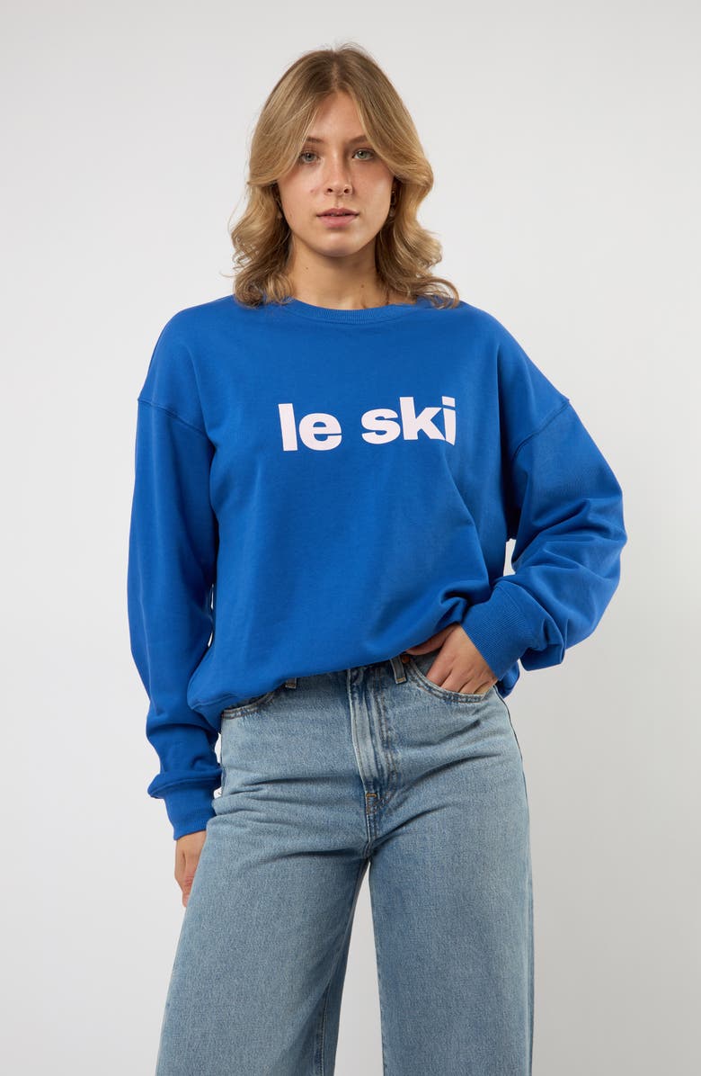 Viens Avec Moi Le Ski Cotton Graphic Sweatshirt, Alternate, color, 