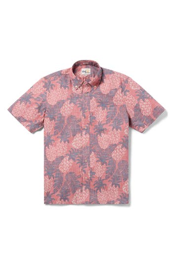 Reyn Spooner Piña Colada Classic Fit Short Sleeve Button-down Shirt In Dusty Cedar