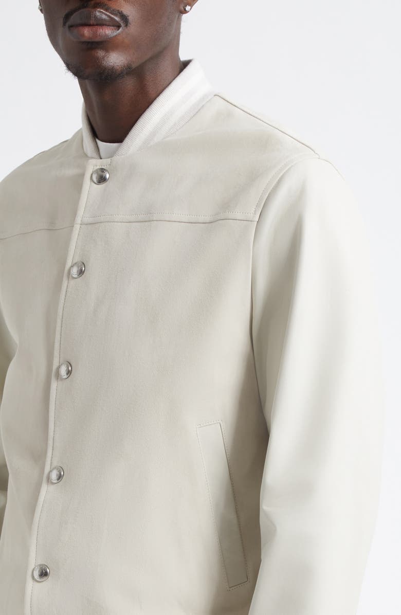 Eleventy Leather Bomber Jacket, Alternate, color, 02-01 Sand And White