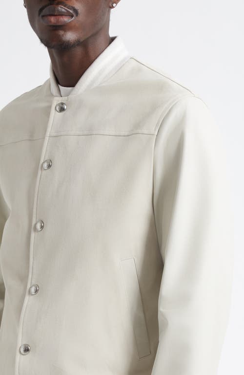 Eleventy Leather Bomber Jacket In 02-01 Sand And White