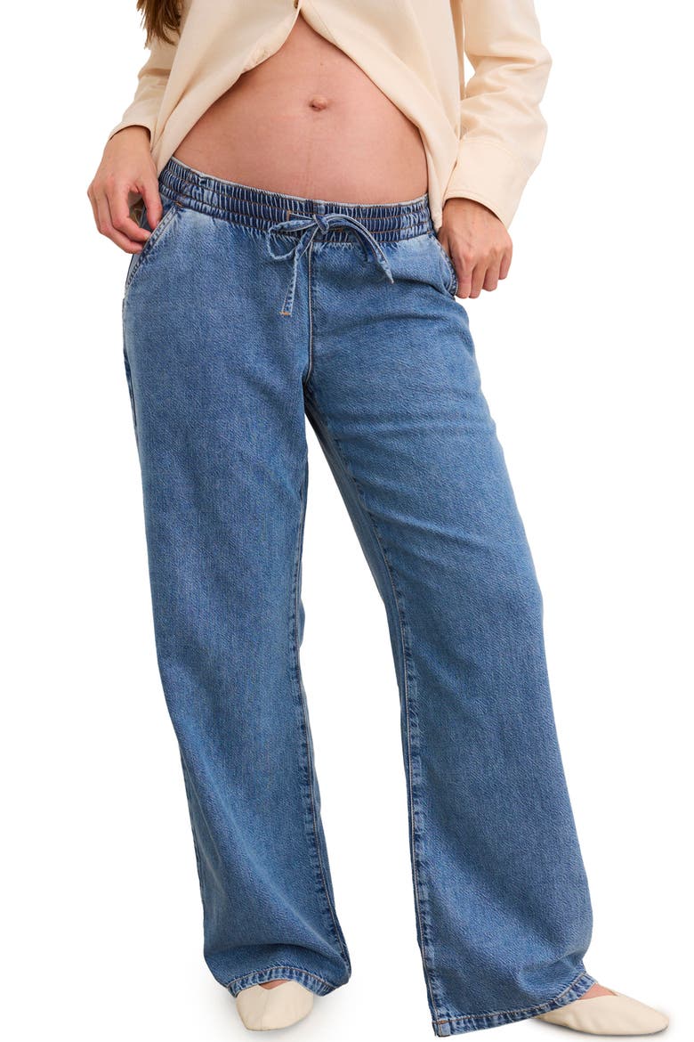 The Drapey Denim Wide Leg Pant, Main, color, Vintage Dream Blue