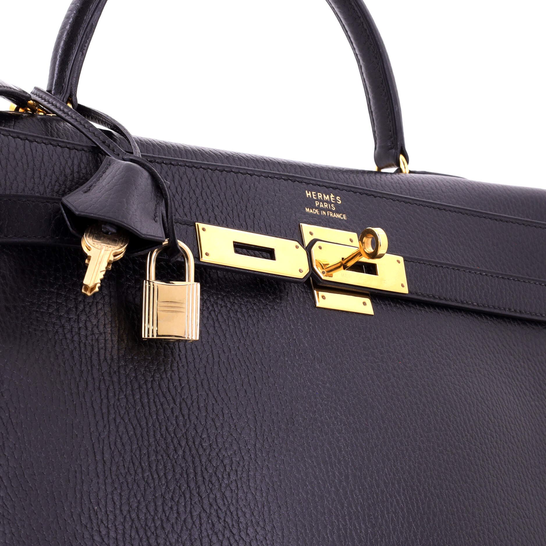 Kelly Handbag Black Ardennes with Gold Hardware 35, Alternate, color, Black