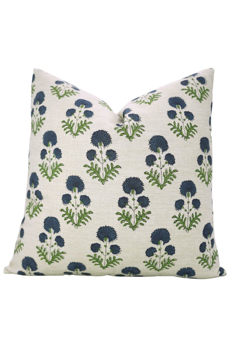 Rishi Handcrafted Boho Farmhouse Pillow Cover, Main, color, Blue