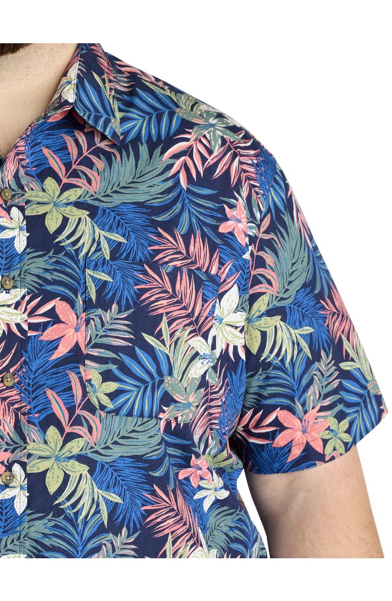 Oak Hill by DXL Big & Tall Floral Print Sport Shirt, Alternate, color, Multi