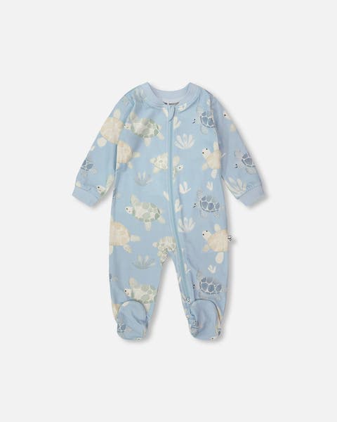 Organic Cotton Jersey Turtle Footed One-Piece Pyjama (Baby)