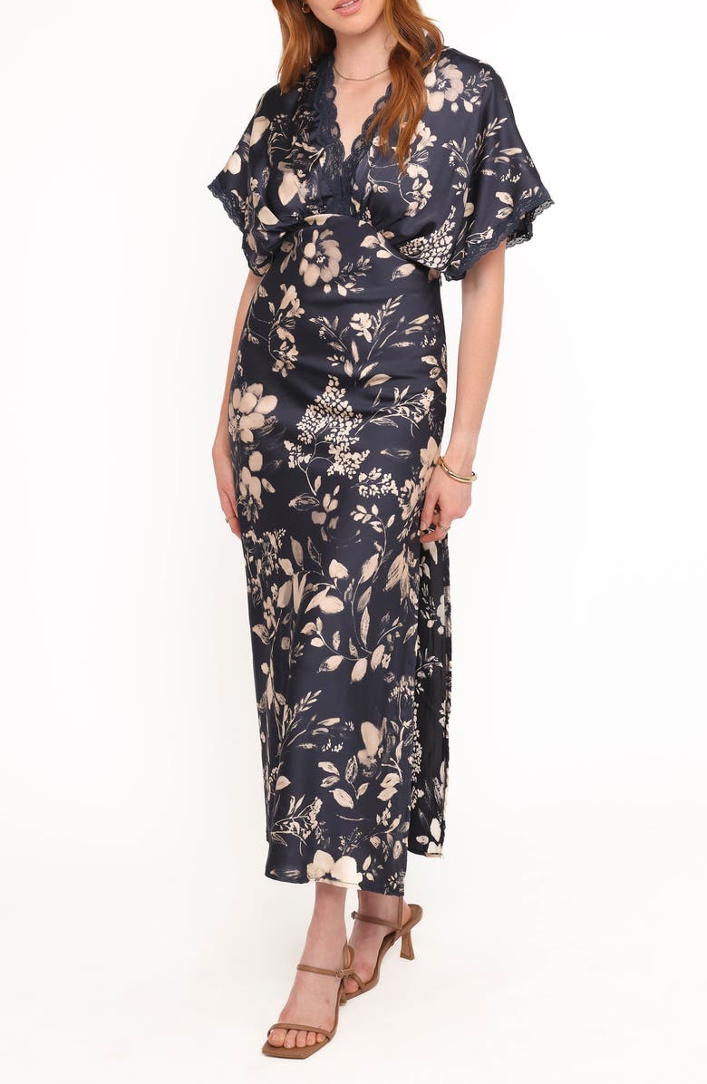 Petal & Pup Laurent Floral Dress, Main, color, Black Cream Floral