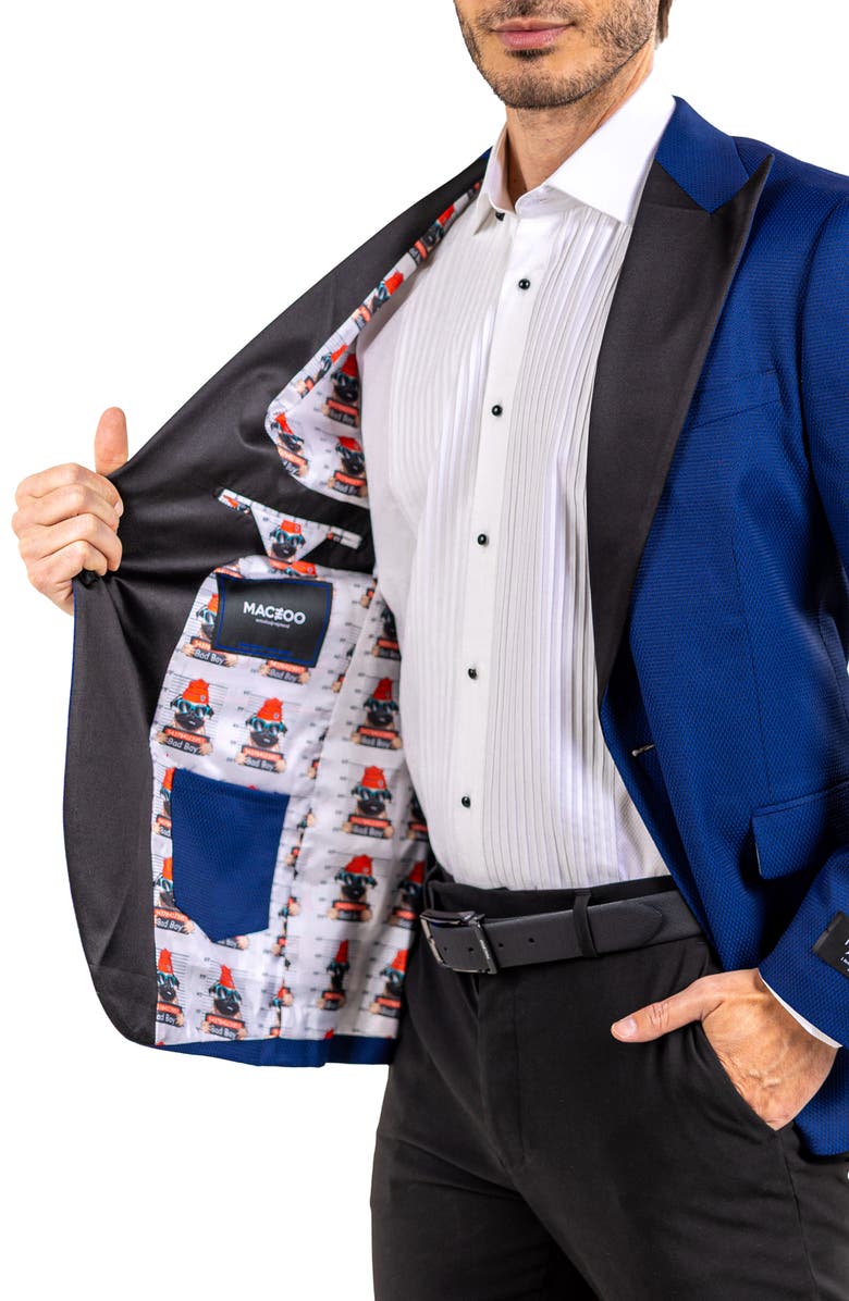 Maceoo Ascencion Satin Lapel Sport Coat, Alternate, color, Blue