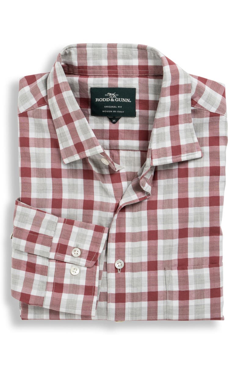 Rodd & Gunn Boltons Original Fit Check Button-Up Shirt, Alternate, color, Crimson