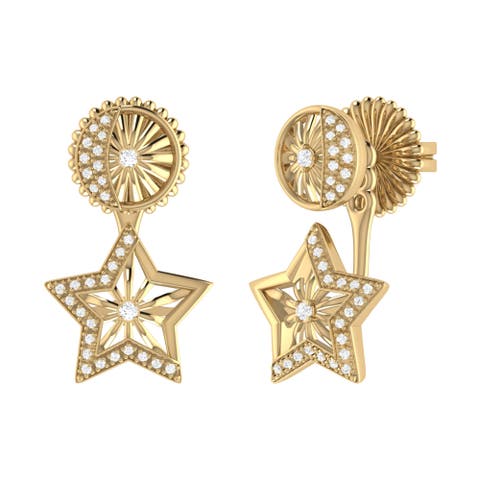 Lucky Star Sterling Silver Diamond Stud Earring