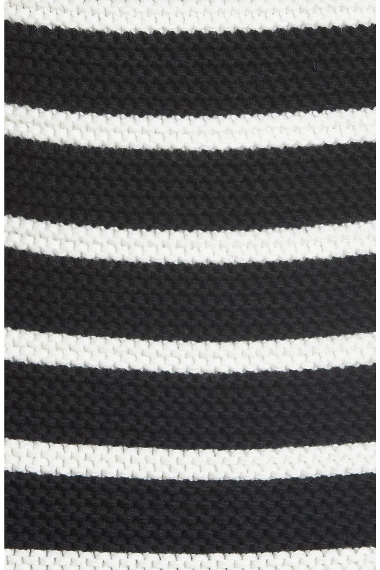 Puff Sleeve Stripe Sweater, Alternate, color, BLACK COMBO