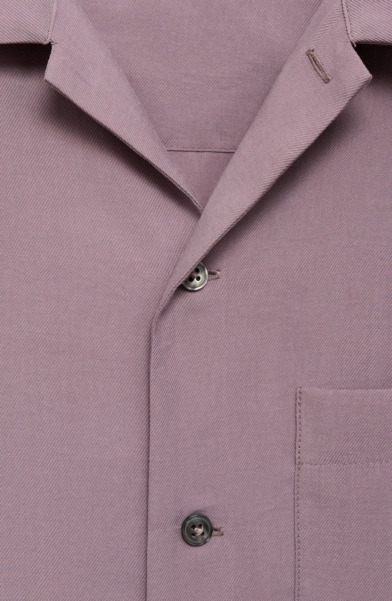 MANGO Solid Camp Shirt, Alternate, color, Violet