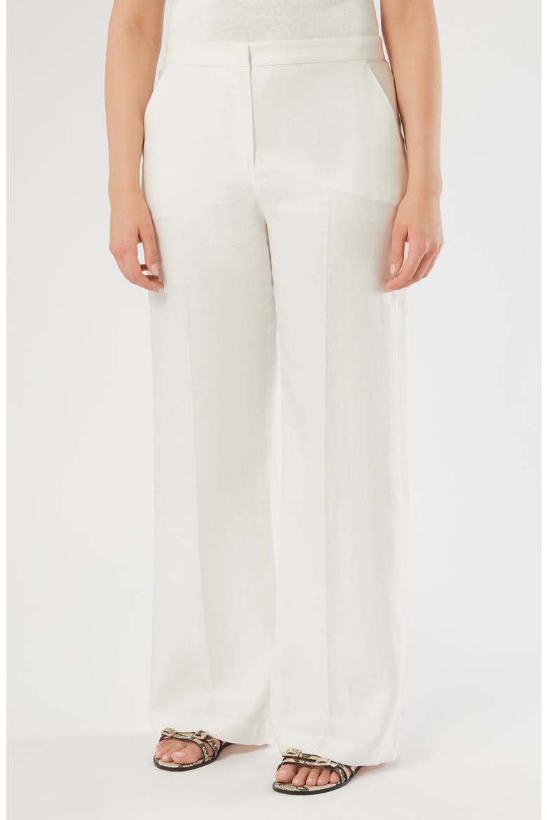 Canapa Linen Wide Leg Pants, Main, color, WHITE