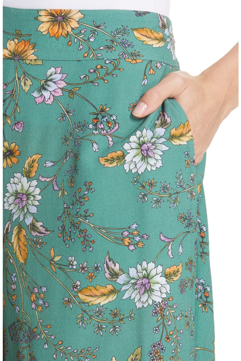 Pam Floral Smock Back Wide Leg Pants, Alternate, color, JADE FIELD FLOWER