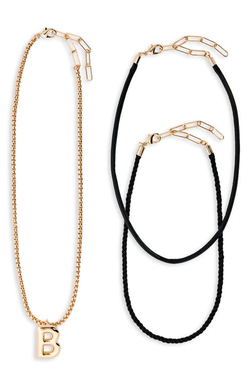 Open Edit Set Of 3 Interchangeable Initial Pendant Necklaces