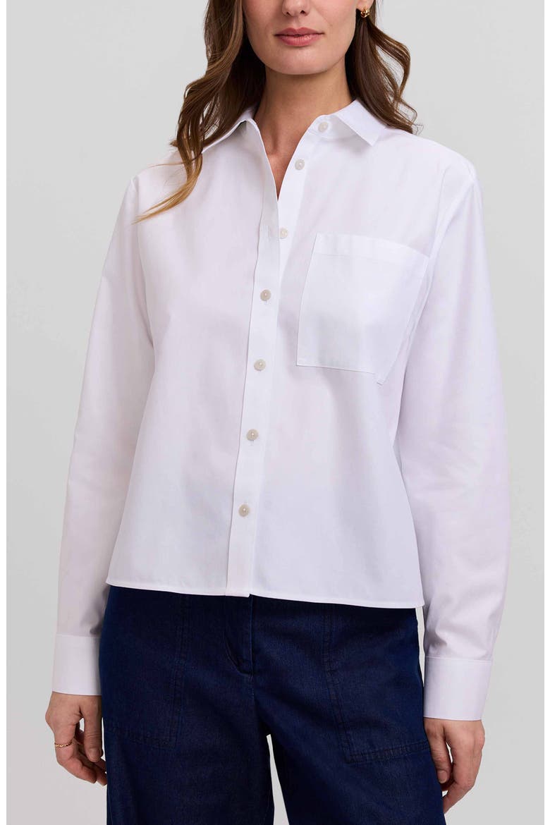 Jodie Cotton Button-Up Shirt, Main, color, WHITE