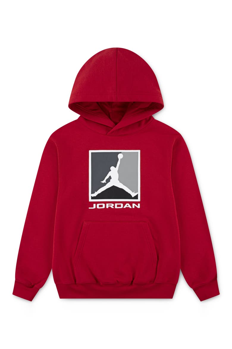 Kids' MJ Essentials Fleece Graphic Hoodie, Main, color, GYM RED